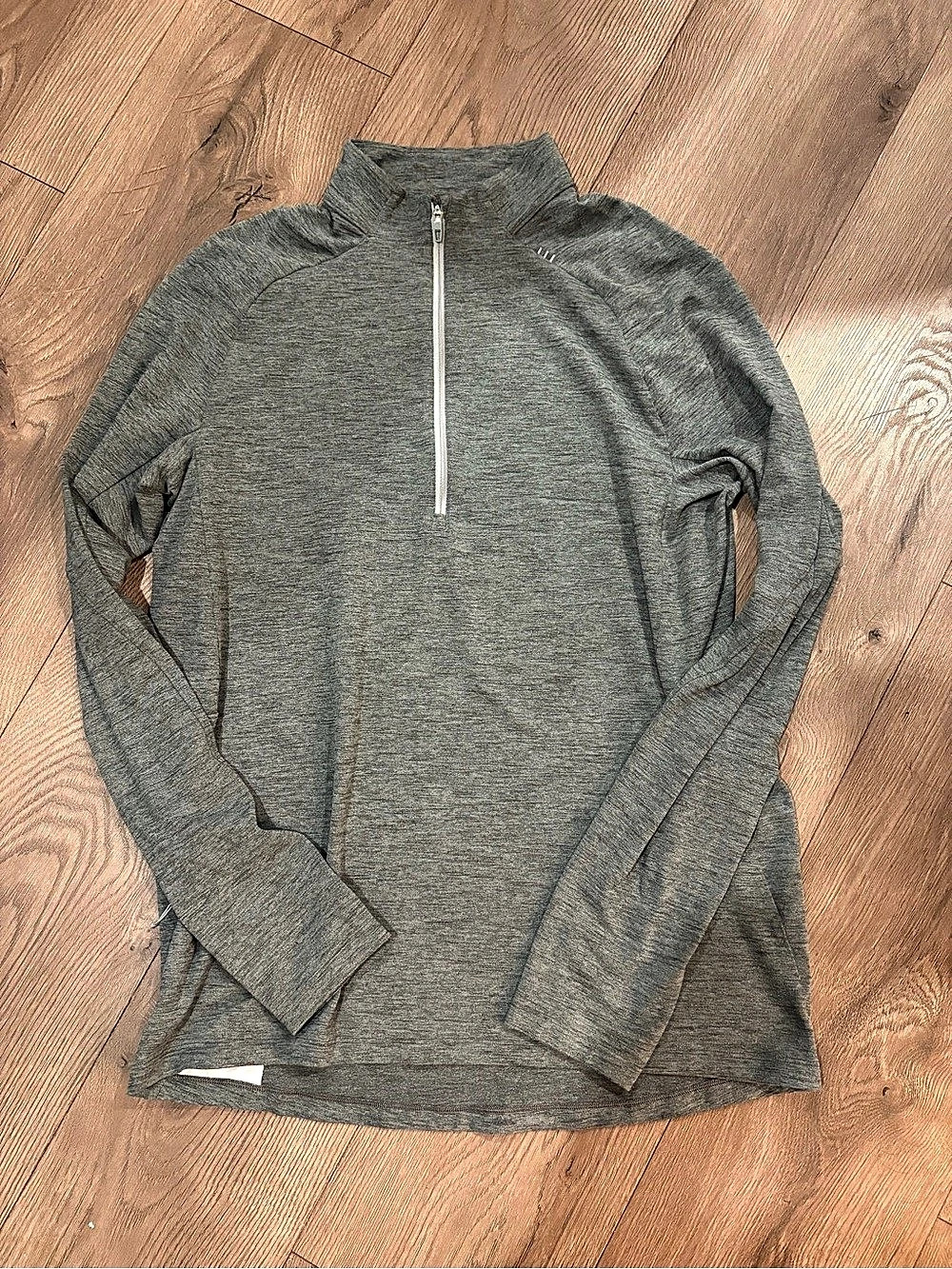 Lululemon Surge Warm Half-Zip in Heathered Olive Green